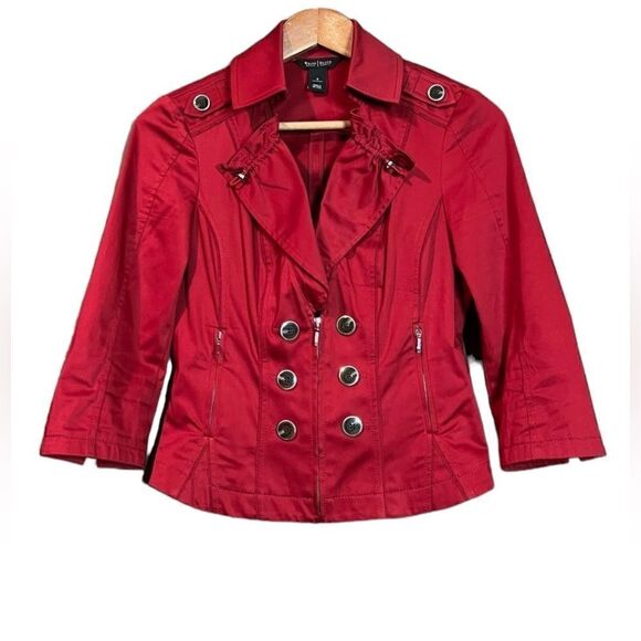 White House black market red 3/4 sleeve jacket - Picture 1 of 11